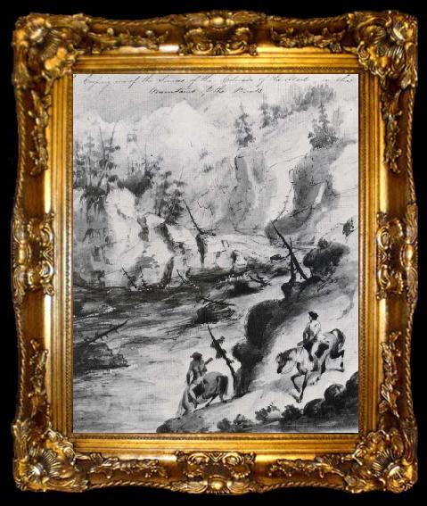framed  Miller, Alfred Jacob Crossing one of the Sources of the Colorado of the West,in the Mountains of the Windsl, ta009-2